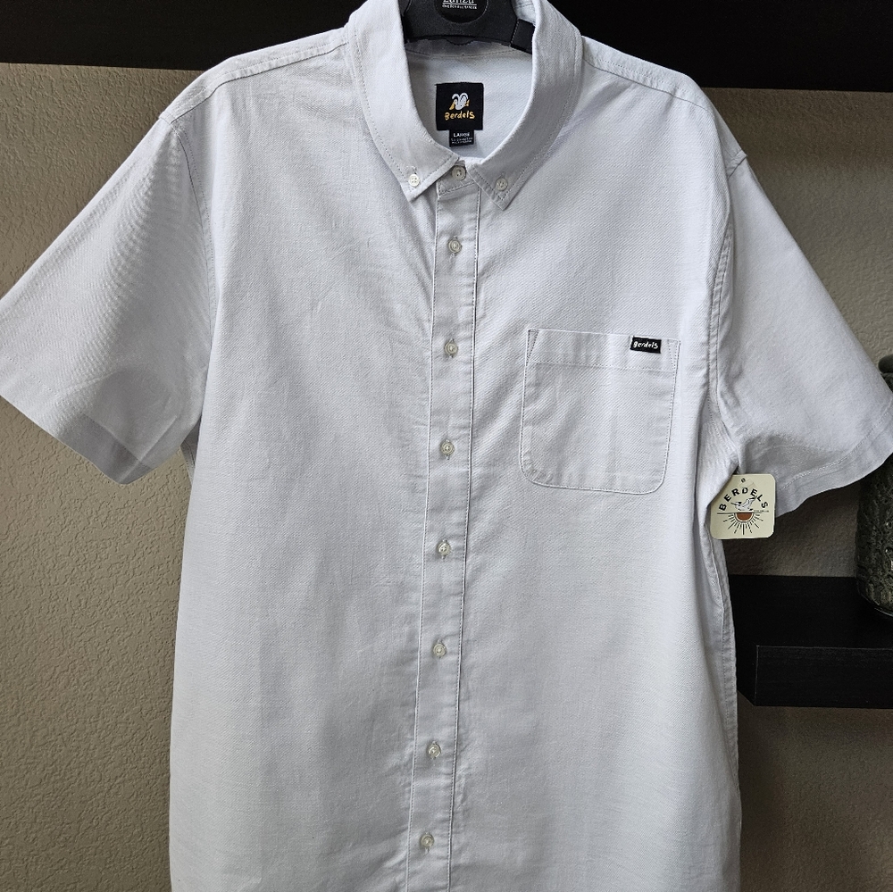 Berdel's Short Sleeve Shirt Light Blue Lg